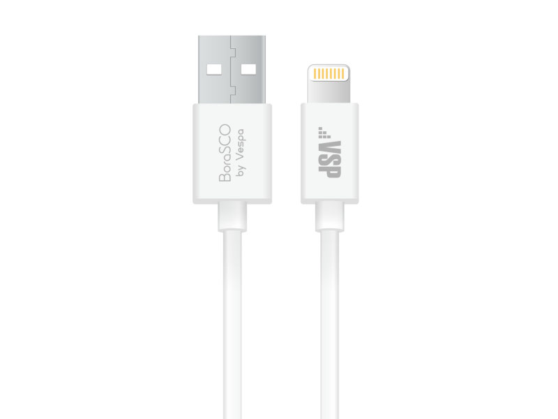 

Аксессуар BoraSCO USB - Lightning 1m White 20543, 20543