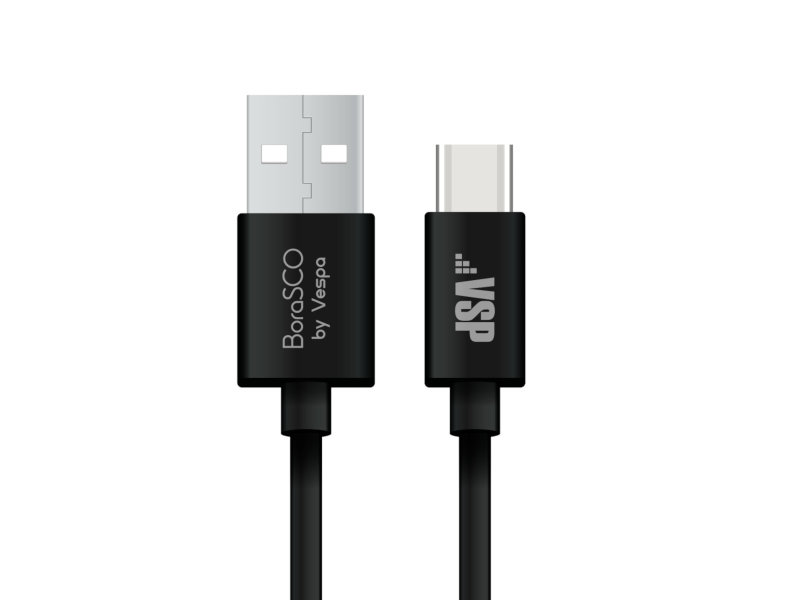 

Аксессуар BoraSCO USB - Type-C 1m Black 20545, 20545