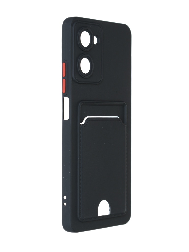 

Чехол DF для Realme 10 Pro (5G) с отделением для карты Silicone Black rmCardCase-07, Realme 10 Pro
