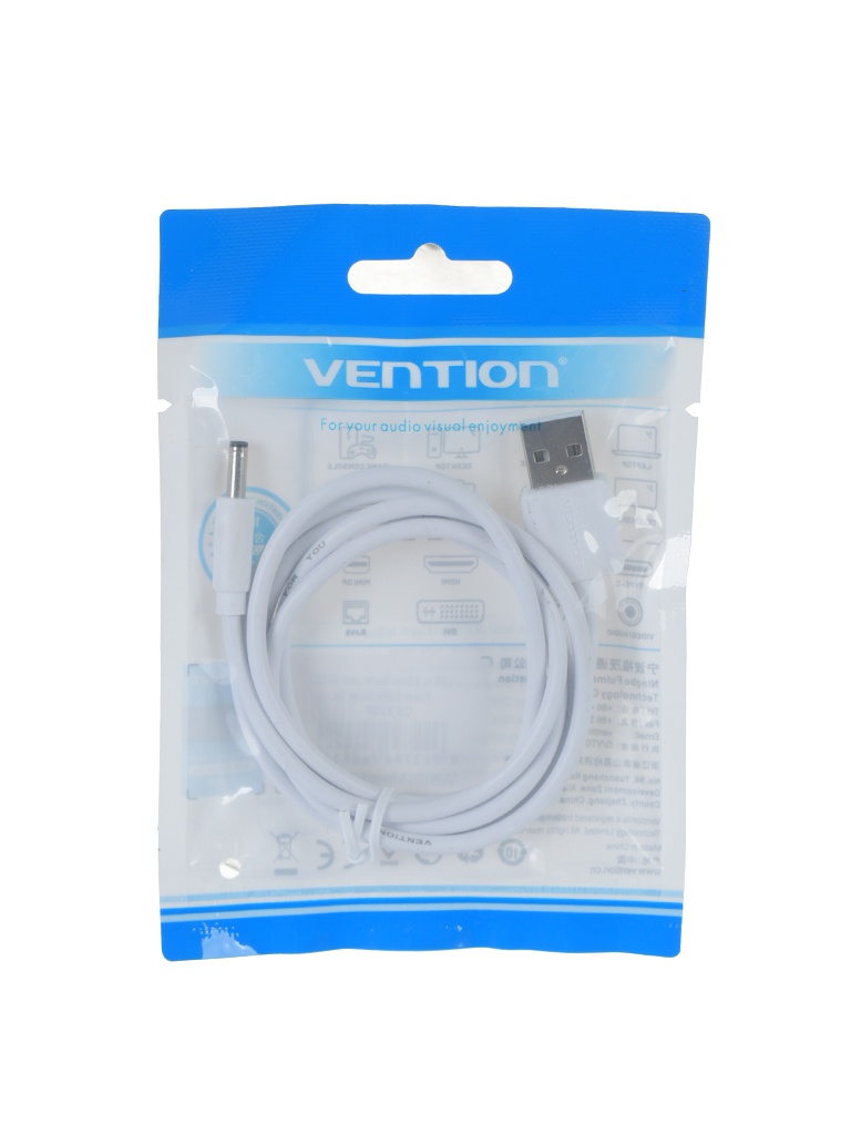Аксессуар Vention USB AM - DC-Jack 3.5mm 1m White CEXWF аксессуар vention displayport v1 4 20m 20m 2m hcabh