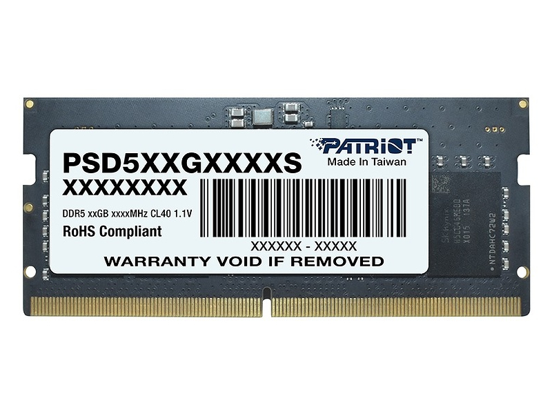 Модуль памяти Patriot Memory Signature Line DDR5 SO-DIMM 4800Mhz PC5-38400 8Gb PSD58G480041S оперативная память patriot memory so dimm ddr5 8gb 4800mhz signature line psd58g480041s