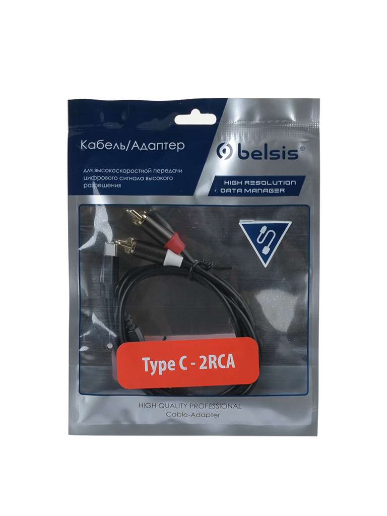 фото Аксессуар belsis type-c - 2xrca 1m black bw1626