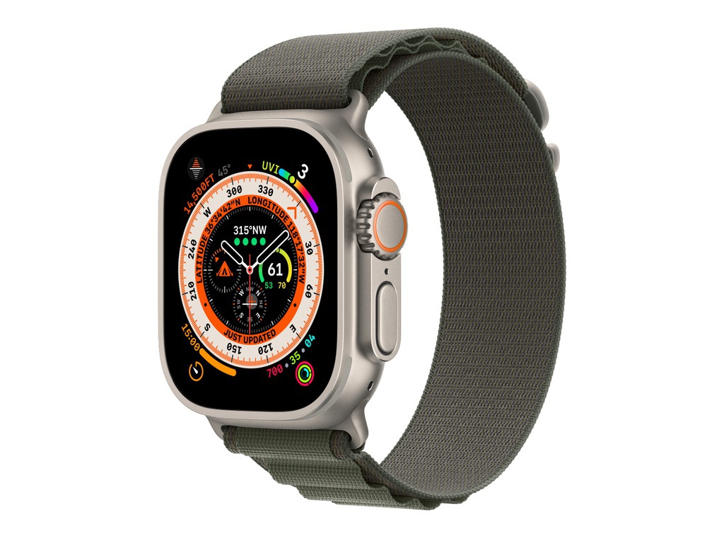

Умные часы APPLE Watch Ultra GPS + Cellular 49mm Titanium Case with Green Alpine Loop - L, Watch Ultra GPS + Cellular 49mm