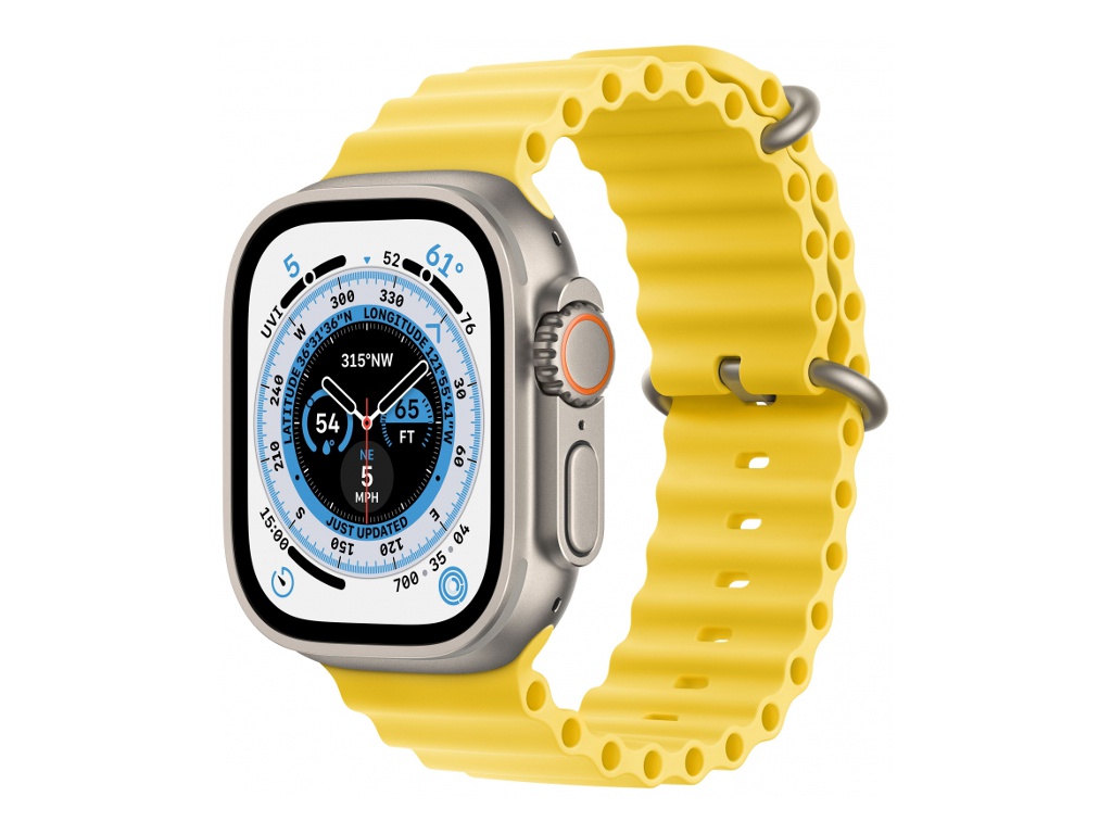 фото Умные часы apple watch ultra gps + cellular 49mm titanium case with yellow ocean band - one size 130-200