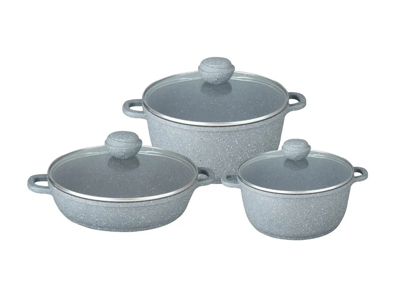

Набор Bekker Premium Silver Marble 6 предметов BK-4608, Premium BK-4608