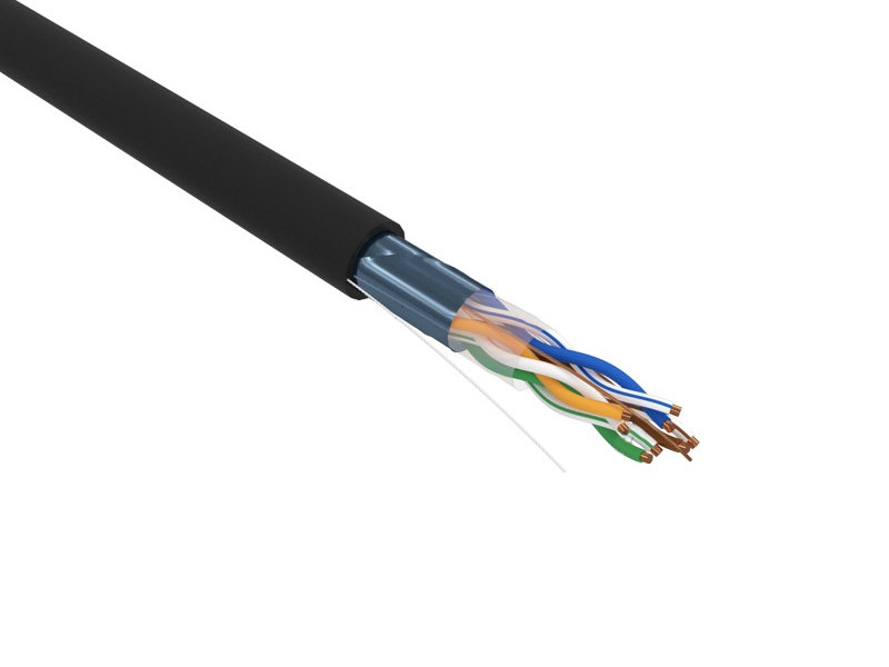 Сетевой кабель ProConnect F/UTP cat 5e PE / 4PR / 24AWG / Outdoor / Solid 305m Black 01-0146-3
