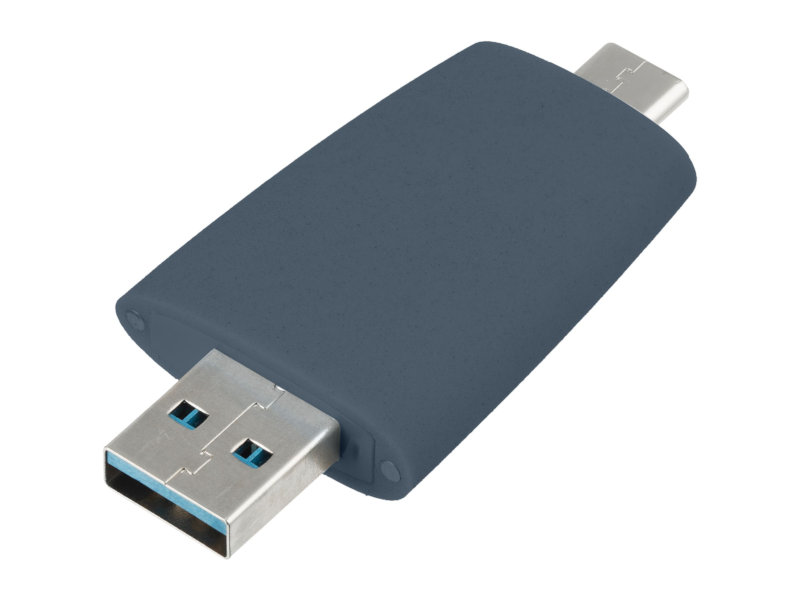 фото Usb flash drive 16gb - molti pebble type-c/usb 3.0 grey-blue 11810.46