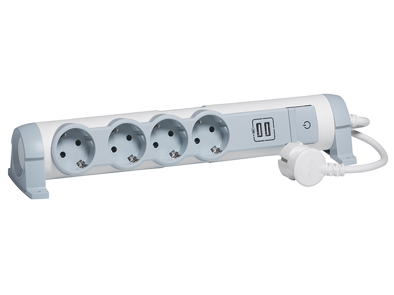 

Удлинитель Legrand 4 Sockets 1.5m White-Grey 694615, 694615