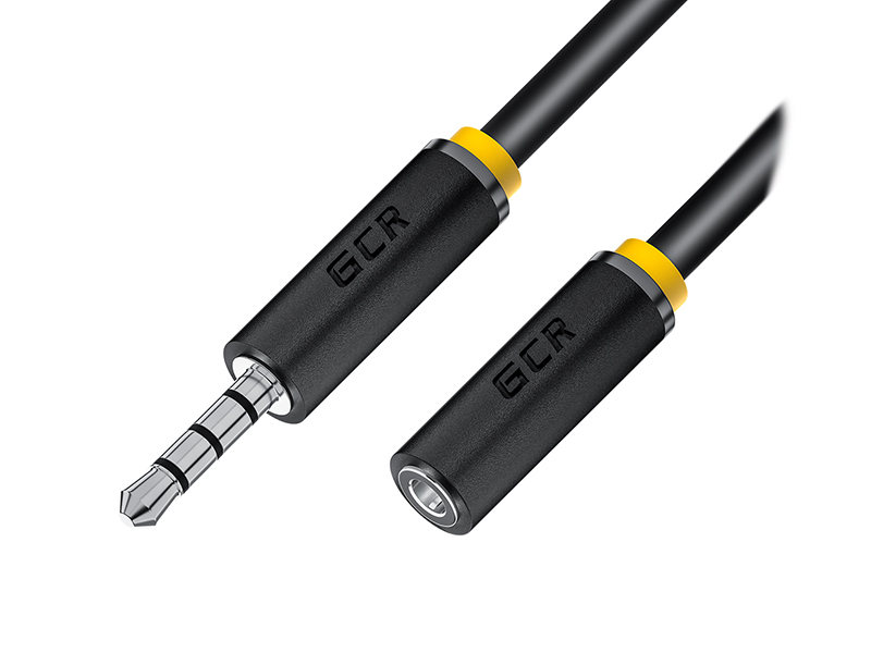 

Аксессуар GCR Jack 3.5mm - Jack 3.5mm 1m Black-Yellow GCR-53999, GCR-53999