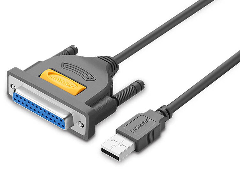 кабель ugreen us167 20224 usb a to db25 parallel printer cable для принтера 2м серый Аксессуар Ugreen US167 USB-A to DB25 2m Grey 20224
