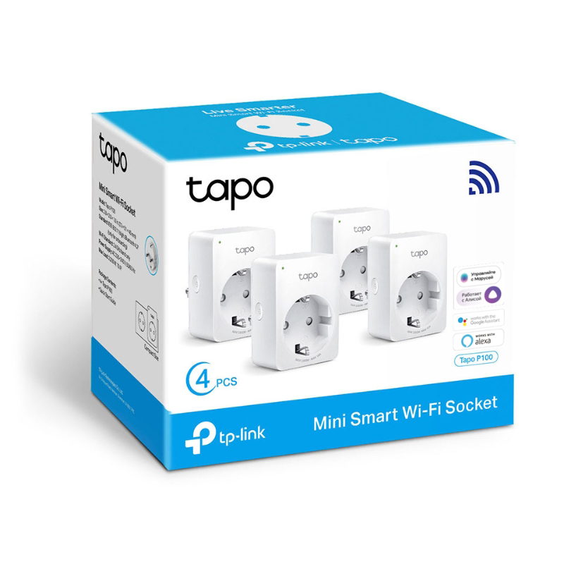 Розетка TP-LINK Tapo P100 (4-pack)