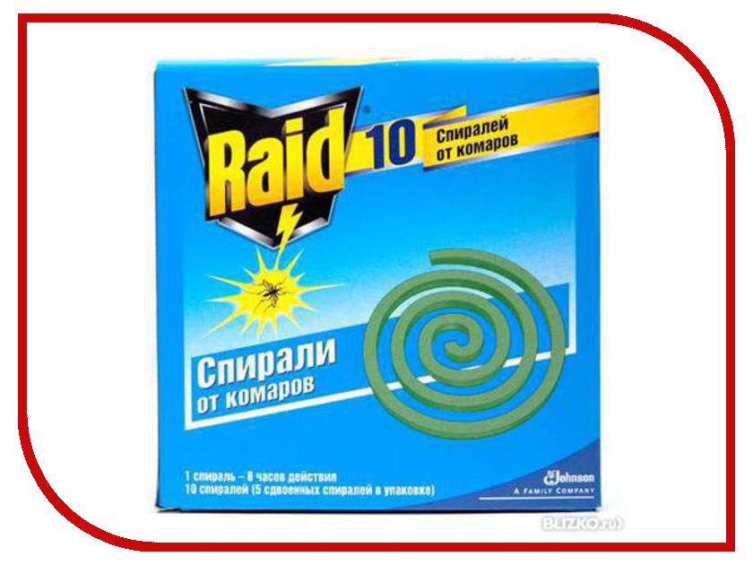 

Средство защиты от комаров SC Johnson Raid Спирали 10 шт