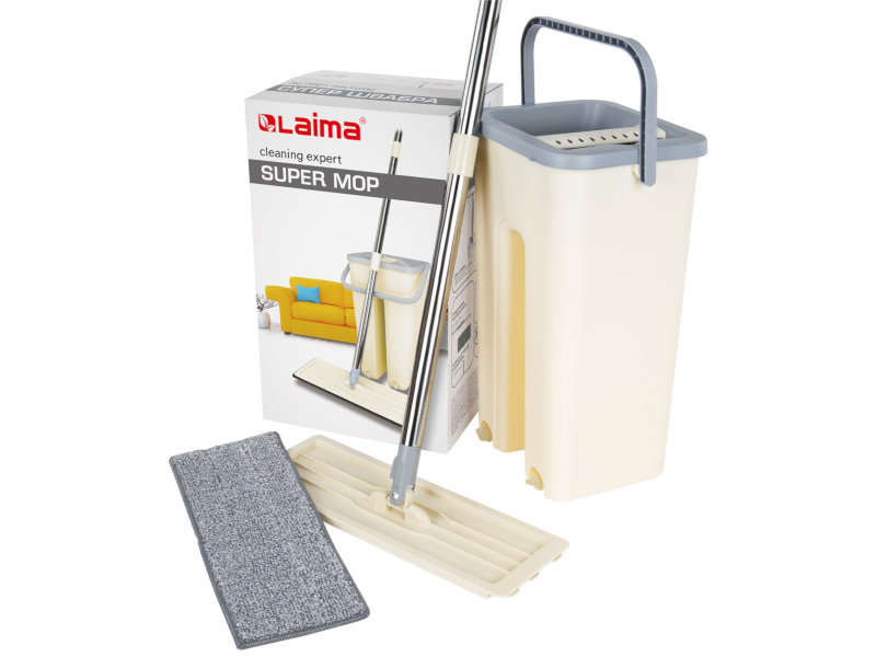 

Швабра с отжимом и двухкамерным ведром Лайма Smart Mop 607978, Smart Mop