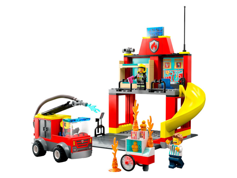 фото Конструктор lego city пожарная часть и пожарная машина 153 дет. 60375