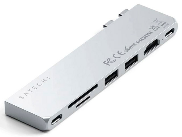 Хаб USB Satechi USB-C Pro Slim Silver ST-HUCPHSS хаб usb satechi dual usb c hub for surface pro 9 silver st hsp9p