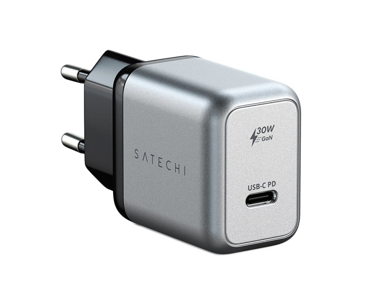 Зарядное устройство Satechi 30W USB-C GaN Wall Space Grey ST-UC30WCM-EU хаб usb satechi thunderbolt 4 slim hub space grey st t4shm eu