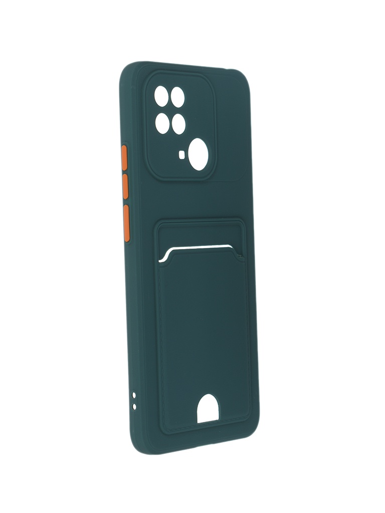 

Чехол Neypo для Xiaomi Redmi 10C Pocket Matte Silicone с карманом Dark Green NPM55621, Xiaomi Redmi 10C