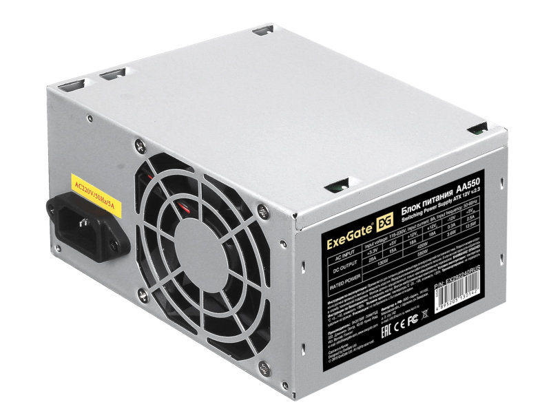 

Блок питания ExeGate AA550 550W Grey EX292240RUS-S, AA550