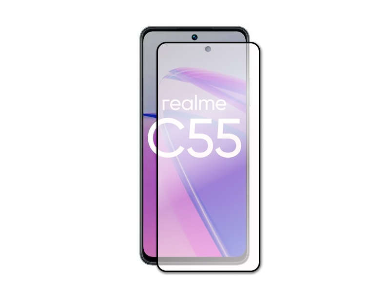 

Защитное стекло BoraSCO для Realme C55 Full Glue Black Frame 71696, Realme C55