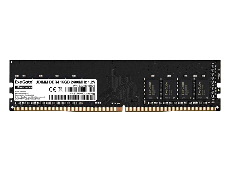 фото Модуль памяти exegate hipower ddr4 dimm 2400mhz pc4-19200 cl17 - 16gb ex288045rus