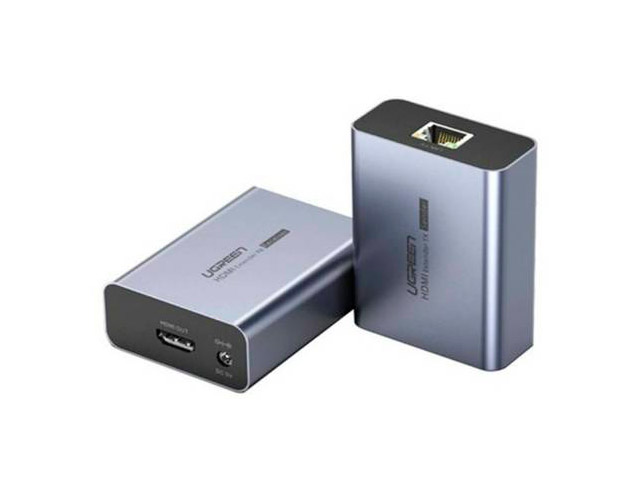 Сплиттер Ugreen CM455 HDMI Extender by RJ45 Cable Transmitter + Receiver Grey 20519 cable cashmere heather grey плед
