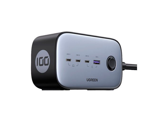 Зарядное устройство Ugreen CD270 DigiNest Pro 100W USB Type-C Charging Station 100W c 3xUSB Type-C 1xUSB-A Space Grey 60167 хаб usb hoco hb26 3xusb 2 0 1xusb 3 0 grey 6931474765468
