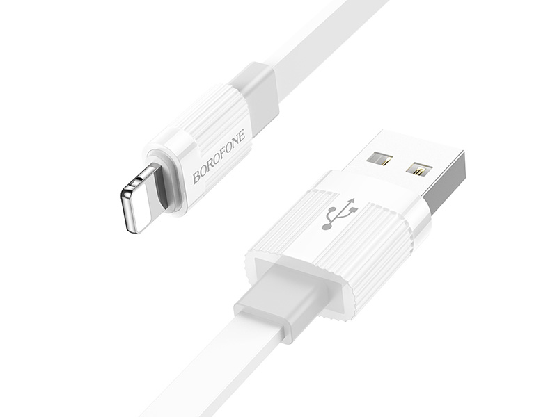 

Аксессуар Borofone BX89 Union USB - Lightning 2.4А 1m White-Grey 6974443389425, BX89 Union