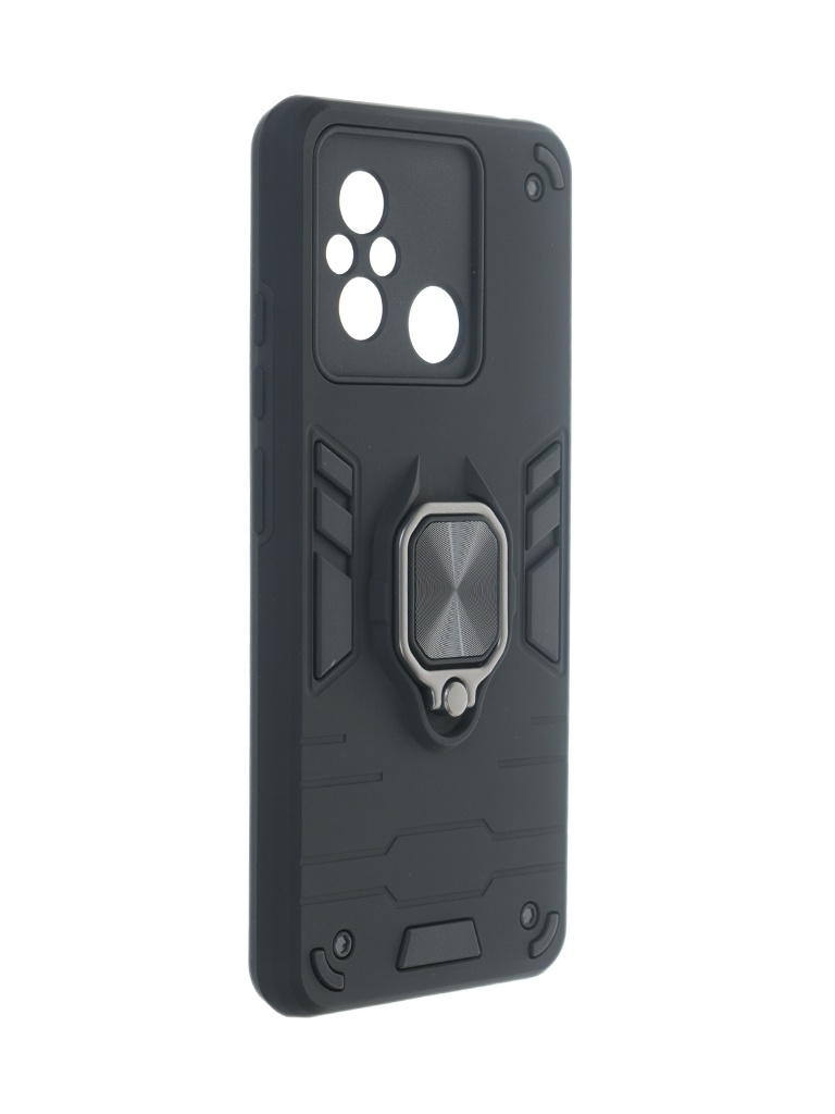 

Чехол DF для Xiaomi Redmi 12C / Poco C55 с магнитом и кольцом Black xiArmor-01, Xiaomi Redmi 12C / Poco C55