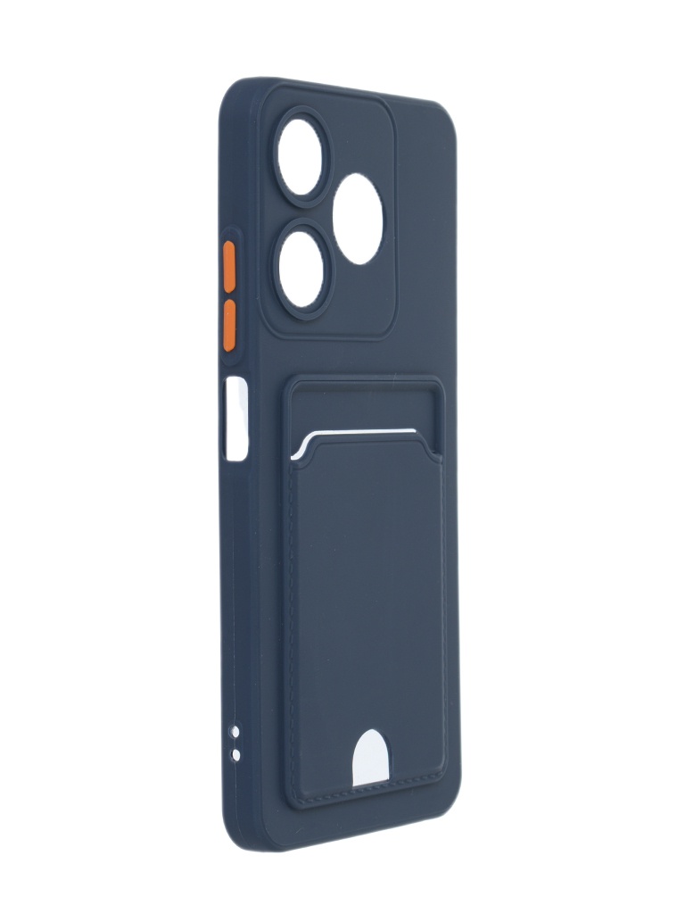 

Чехол DF для Tecno Spark 10/10C Silicone с отделением для карты Dark Blue tCardCase-06, для Tecno Spark 10/10C