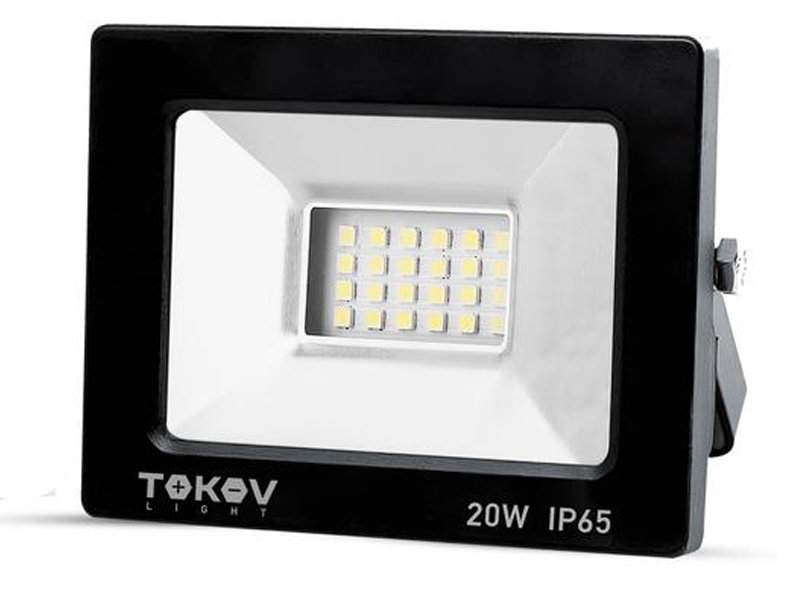 фото Прожектор tokov electric 20w 1300lm 6500к ip65 black tkl-fl/led-20-6.5k-ip65