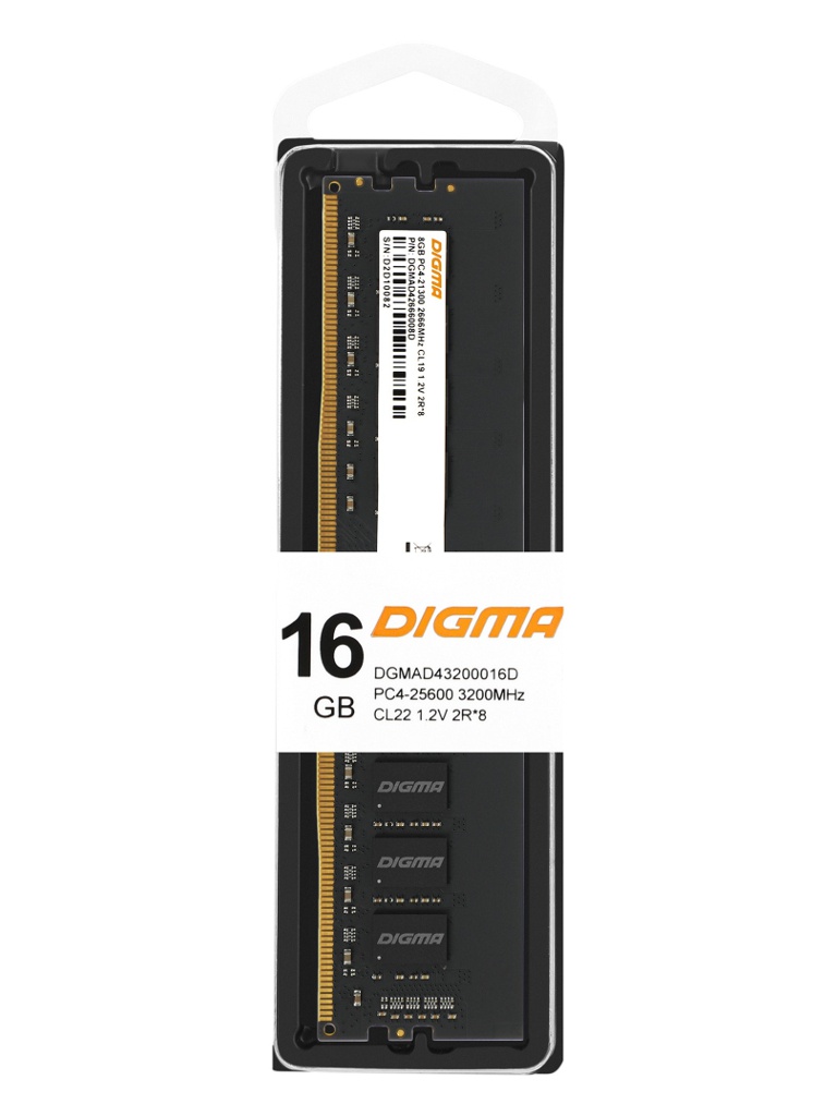   Digma DDR4 DIMM 3200MHz PC4-25600 CL22 - 16Gb DGMAD43200016D