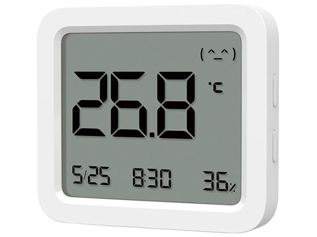 Датчик Xiaomi Mijia Smart Thermometer and Hygrometer 3 MJWSD05MMC часы с термометром xiaomi miiiw mute thermometer and hygrometer clock белый