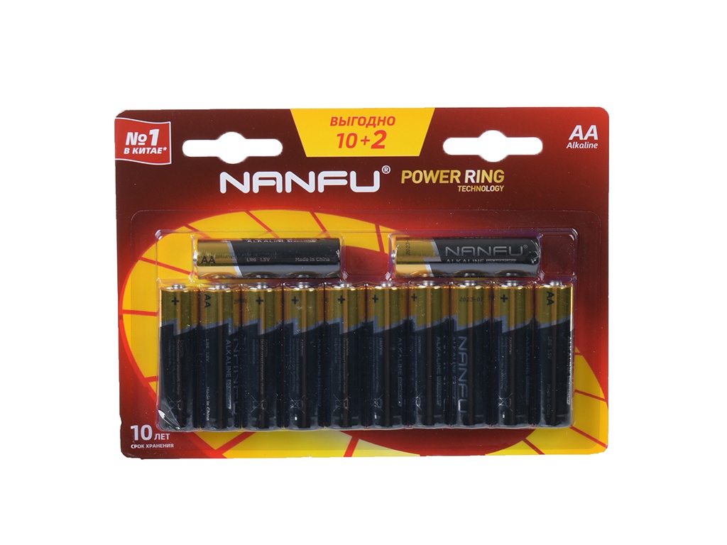 Батарейка AA - Nanfu (10+2штуки) 6901826017743