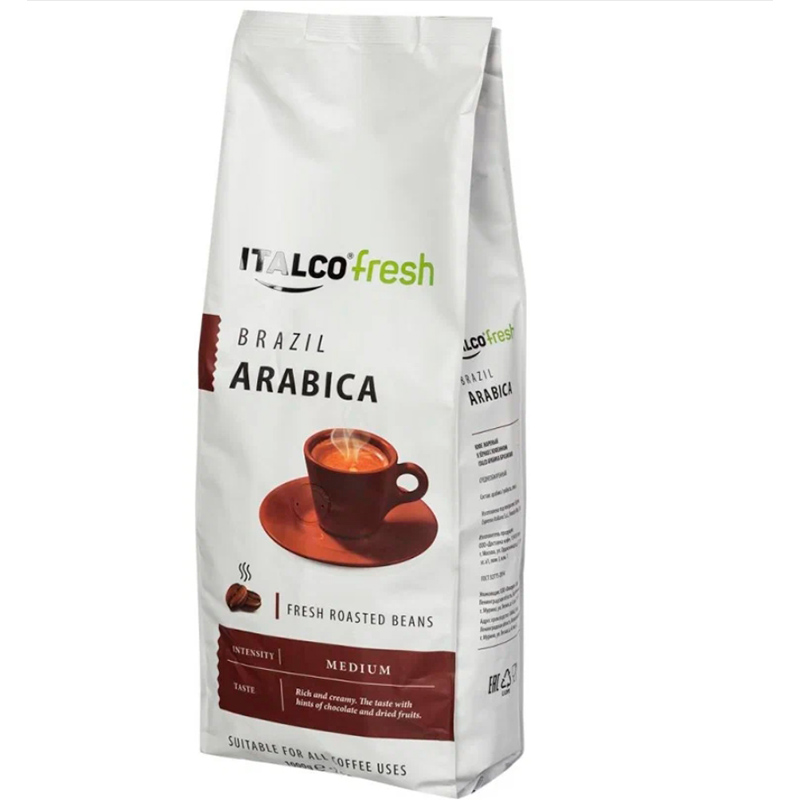 фото Кофе в зернах italco fresh brazil arabica 1kg 4650097782950