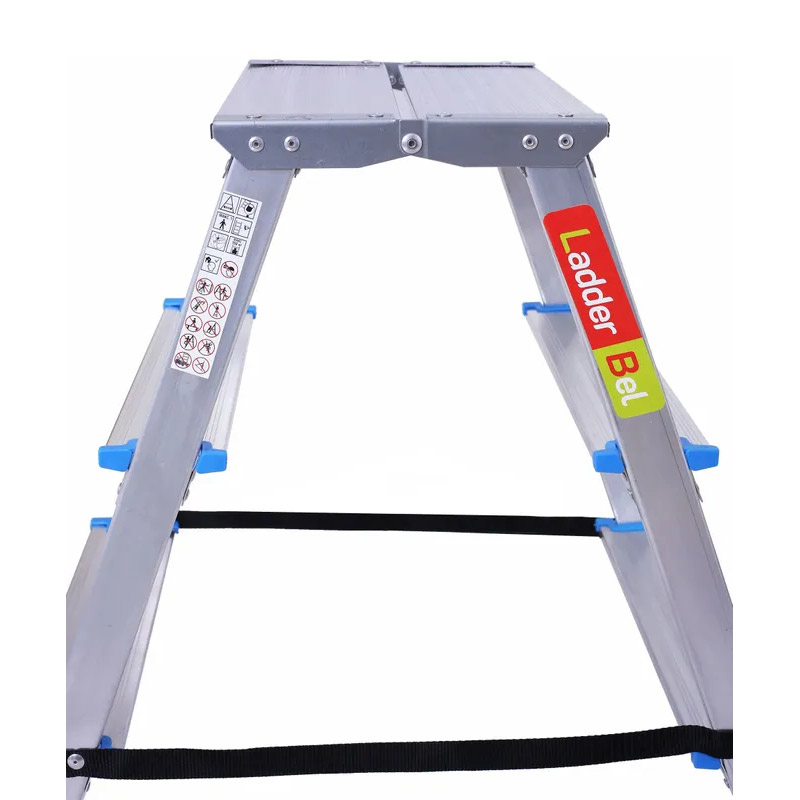фото Стремянка ladderbel 3 ступени двухсторонняя с широкой площадкой aluminum