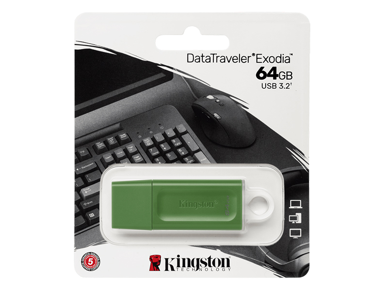 фото Usb flash drive 64gb - kingston datatraveler exodia green kc-u2g64-7gg