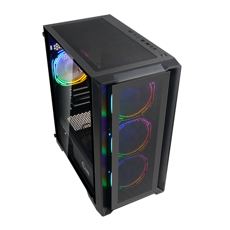 Корпус Powercase Alisio Micro X4B mATX без БП Black CAMIB-L4