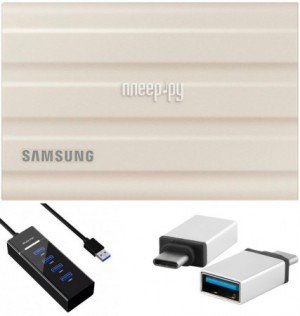 Фото Samsung External T7 Shield 2Tb Beige MU-PE2T0K/WW Выгодный набор + подарок серт. 200Р!!!