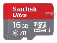 Фото 16Gb - SanDisk Micro Secure Digital HC Class 10 Ultra UHS-I A1 SDSQUAR-016G-GN6MN