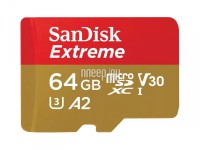 Фото 64Gb - SanDisk Extreme Micro Secure Digital UHS I Card SDSQXAH-064G-GN6MN