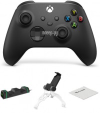 Фото Геймпад Microsoft Xbox Carbon Black QAT-00002 / QAT-00001 Выгодный набор + подарок серт. 200Р!!!