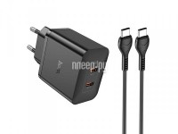 Фото Hoco N35 Streamer Dual Port PD45W 2xType-С + кабель Type-C Black 6931474797230