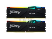 Фото Kingston Fury Beast Black EXPO RGB DDR5 DIMM 6000MHz PC-48000 CL36 - 64Gb Kit (2х32Gb) KF560C36BBEAK2-64