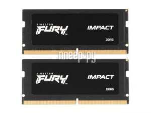 Фото Kingston Fury Impact Black DDR5 SO-DIMM 5600MHz PC-44800 CL40 - 32Gb Kit (2х16Gb) KF556S40IBK2-32