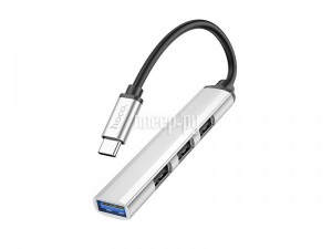 Фото Хаб USB Hoco HB26 3xUSB 2.0/1xUSB 3.0 + кабель Type-C Silver 6931474765475