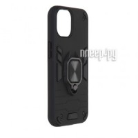 Фото Чехол DF для APPLE iPhone 15 с магнитом и кольцом Black iArmor-07