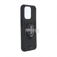 Фото Чехол DF для APPLE iPhone 15 Pro с магнитом и кольцом Black iArmor-09