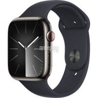 Фото APPLE Watch Series 9 GPS + Cellular 45mm Graphite Stainless Steel Case with Midnight Sport Band - M/L MRMW3
