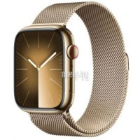 Фото APPLE Watch Series 9 GPS + Cellular 45mm Gold Stainless Steel Case with Gold Milanese Loop MRMU3