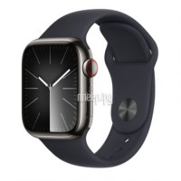 Фото APPLE Watch Series 9 GPS + Cellular 41mm Graphite Stainless Steel Case with Midnight Sport Band - M/L MRJ93